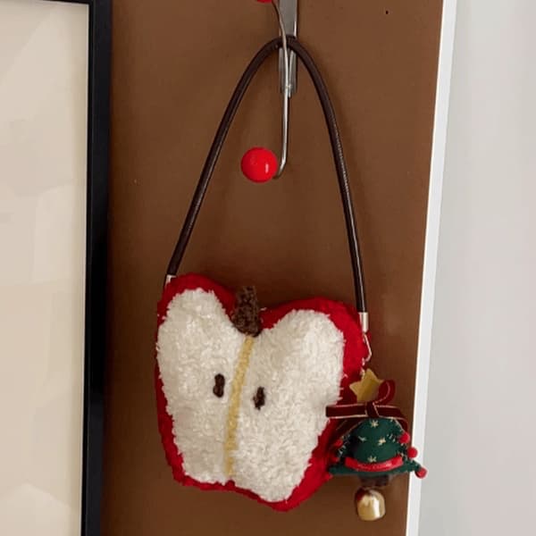 Christmas lamb's wool apple handbag plush cute small bag