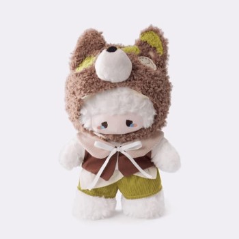 Puffy Little Fleece Doll in Wolf's Skin