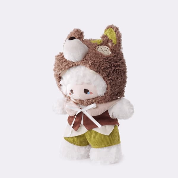 Puffy Little Fleece Doll in Wolf's Skin