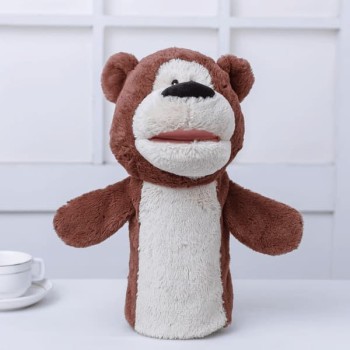 Cute plush bear set hand puppet interactive toy